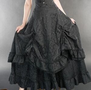 Elegant Black Lace Maxi Skirt